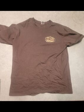Anvil Brown Short-Sleeve Crewneck T-Shirt with Small Las Vegas Patch